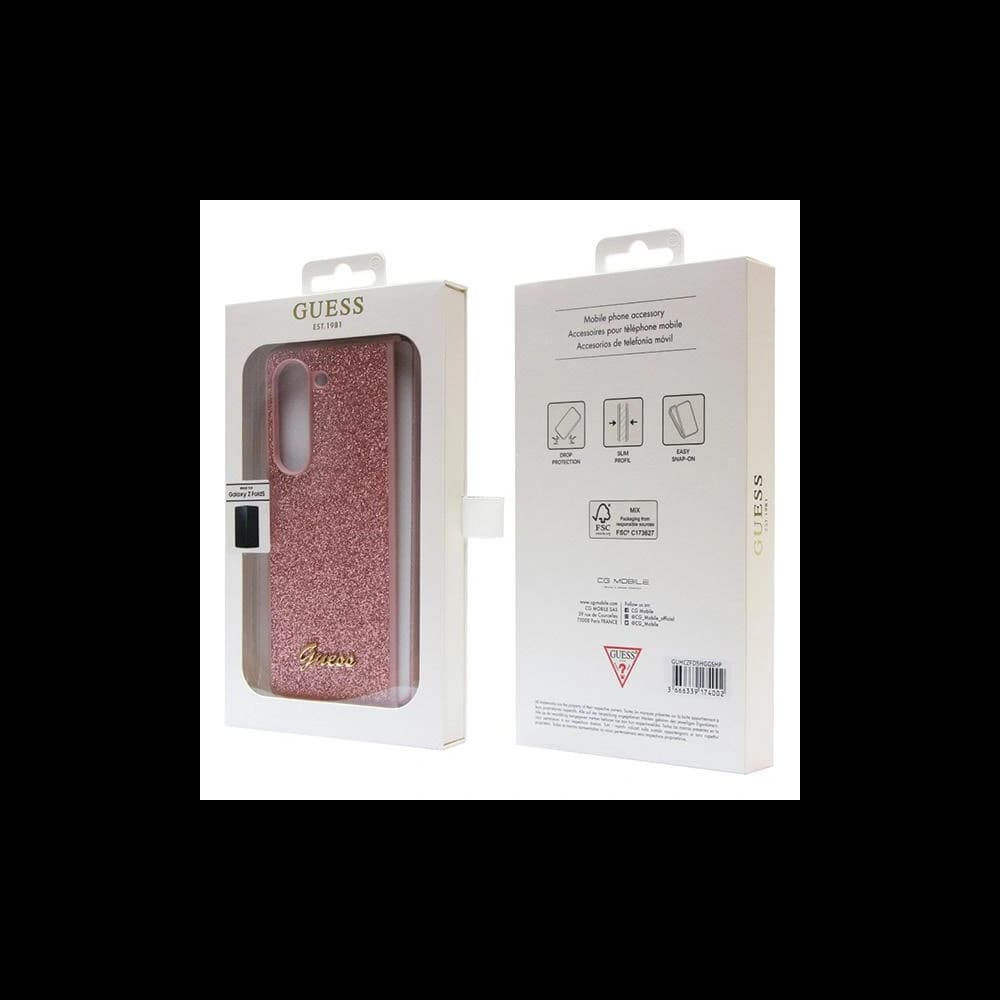 Case Guess GUHCZFD5HGGSHP Samsung Galaxy Z Fold 5 Hartschale Glitter Script rosa/pink - 7