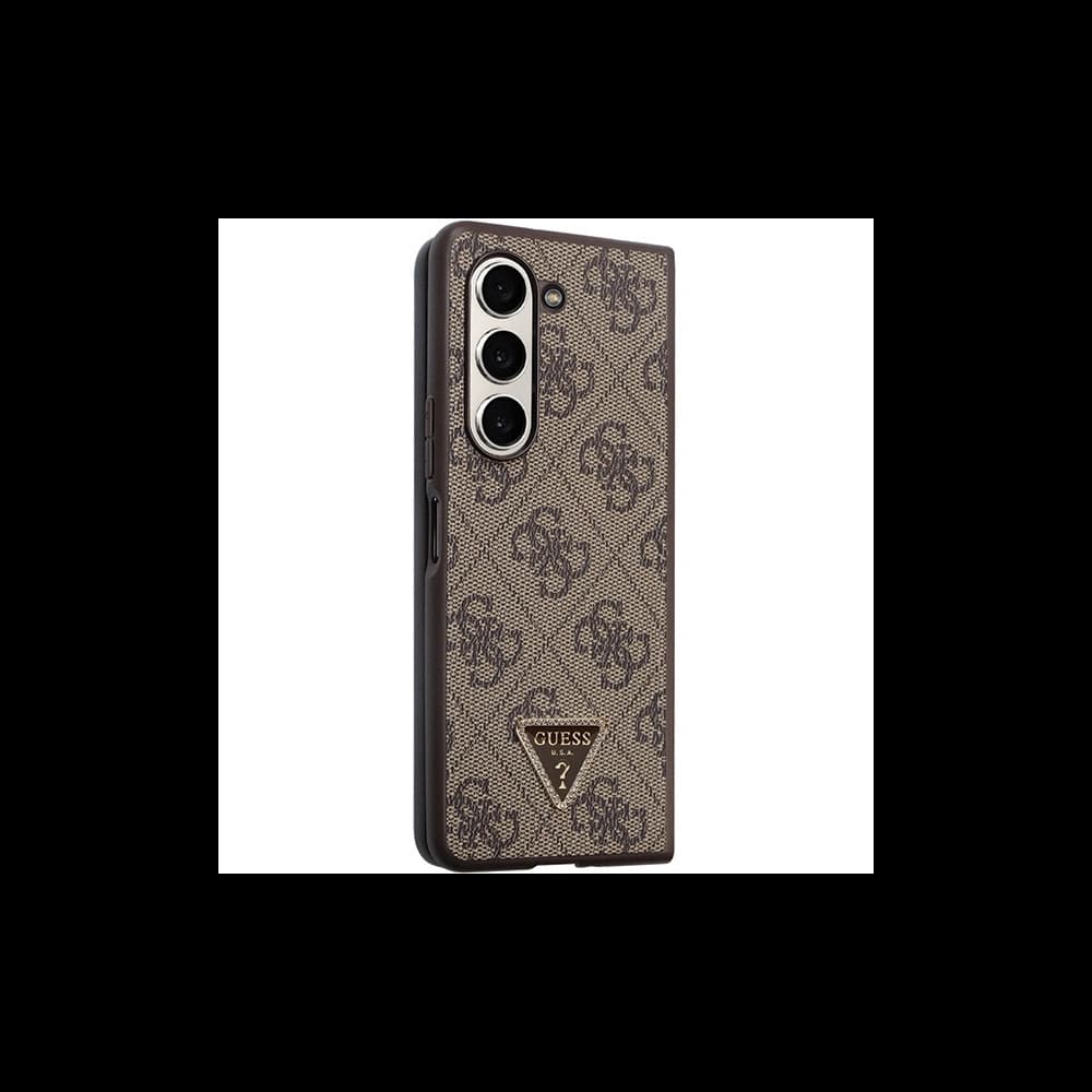 Case Guess GUHCZFD5P4TDPW Samsung Galaxy Z Fold 5 Hardcase Leder 4G Triangle Strass braun/brown - 5