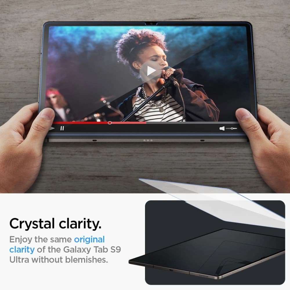 Gehärtetes Glas Spigen GLAS.tR ez Fit Samsung Galaxy Tab S9 Ultra / S10 Ultra 14.6 Clear - 10