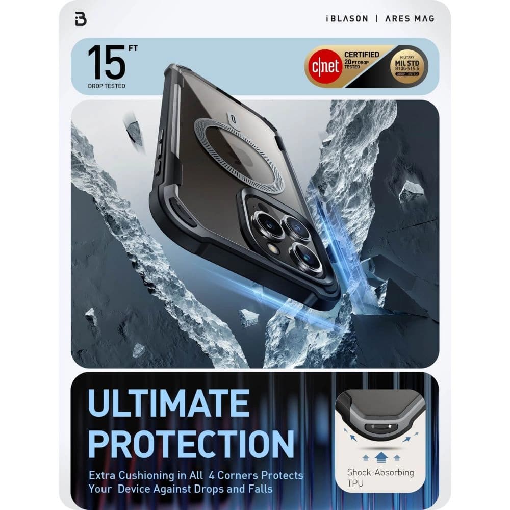 Case Supcase IBLSN Ares Mag MagSafe Apple iPhone 15 Pro Max Schwarz - 5