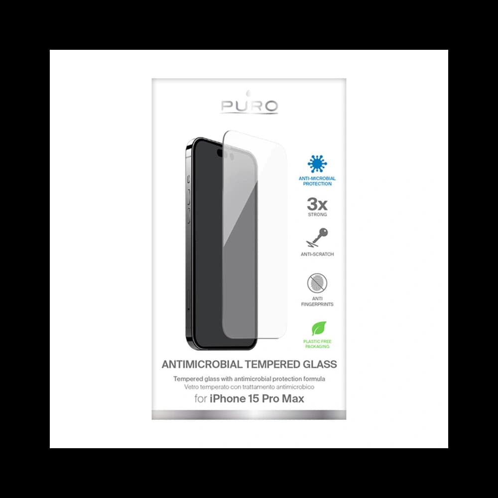 PURO Anti-Bacterial Glass Apple iPhone 15 Pro Max - 2