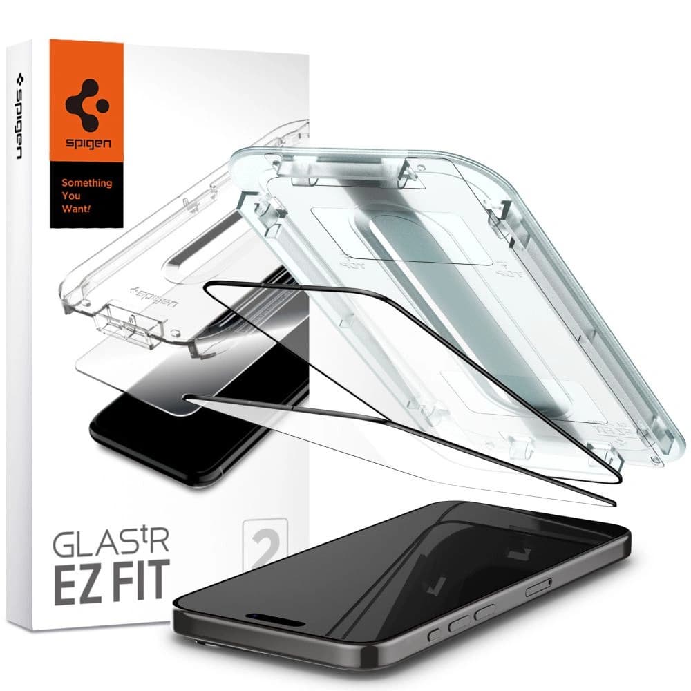 Spigen GLAS.tR ez Fit FC Apple iPhone 15 Pro Max Black [2 PACK] - 1