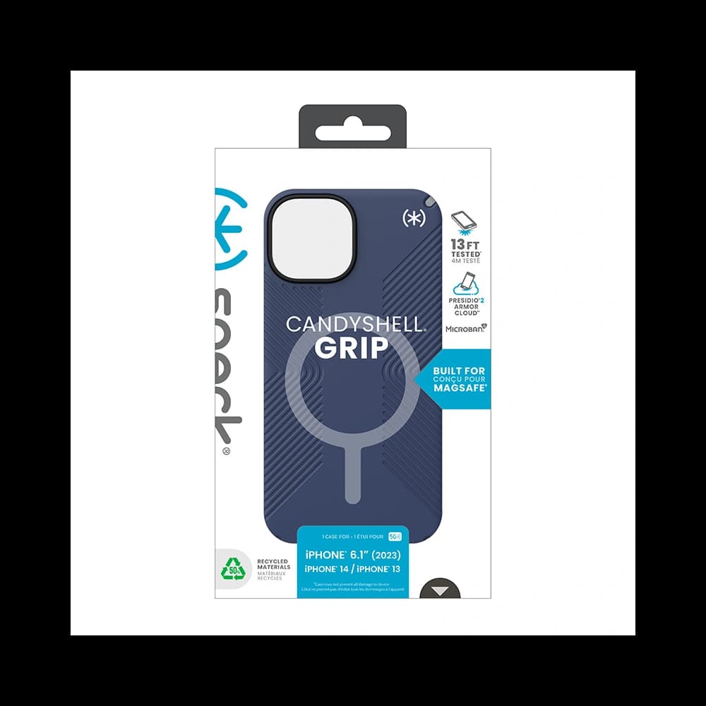 Speck Presidio2 Grip MagSafe Apple iPhone 15 (Coastal Blue/Dustgrey/White) - 12