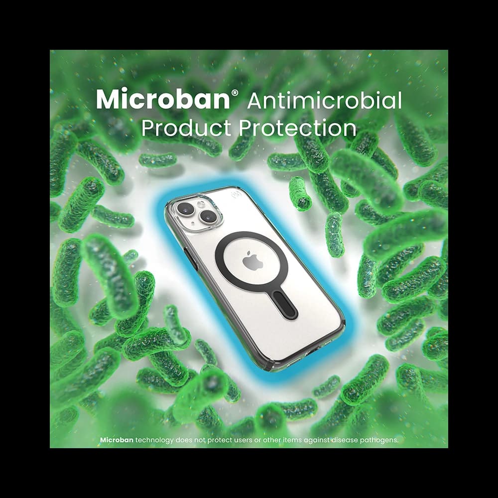 Speck Presidio Perfect-Clear ClickLock MagSafe Apple iPhone 15 (Clear/Frosted Black/Slate Grey) - 8