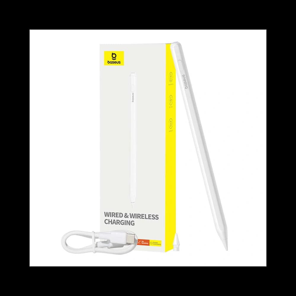 Stylus Baseus Smooth Writing Series mit kabellosem und kabelgebundenem Laden (Weiß) - 1