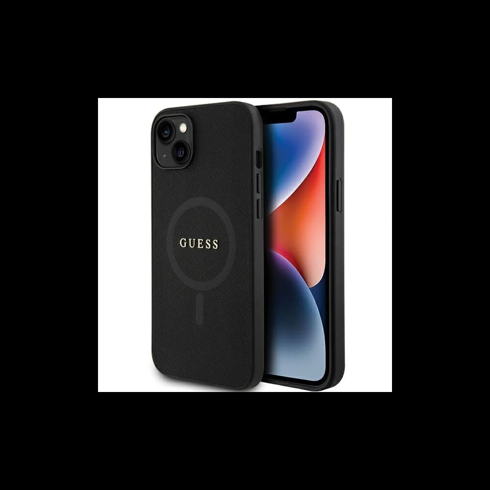 Guess GUHMP15MPSAHMCK Apple iPhone 15 Plus / 14 Plus hardcase Saffiano MagSafe black - 1
