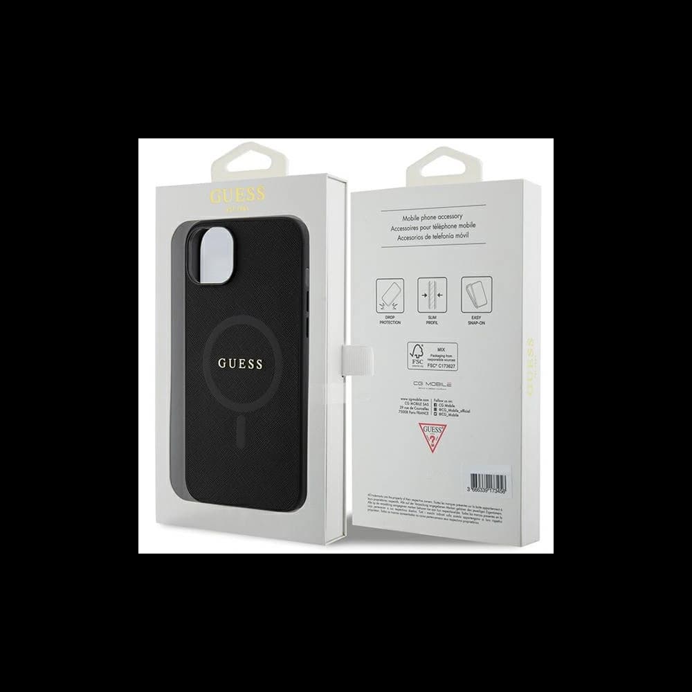 Guess GUHMP15MPSAHMCK Apple iPhone 15 Plus / 14 Plus hardcase Saffiano MagSafe black - 8