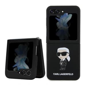Case Karl Lagerfeld KLHCZF5SNIKBCK Samsung Galaxy Z Flip5 Hardcase Silikon Ikonik schwarz/black