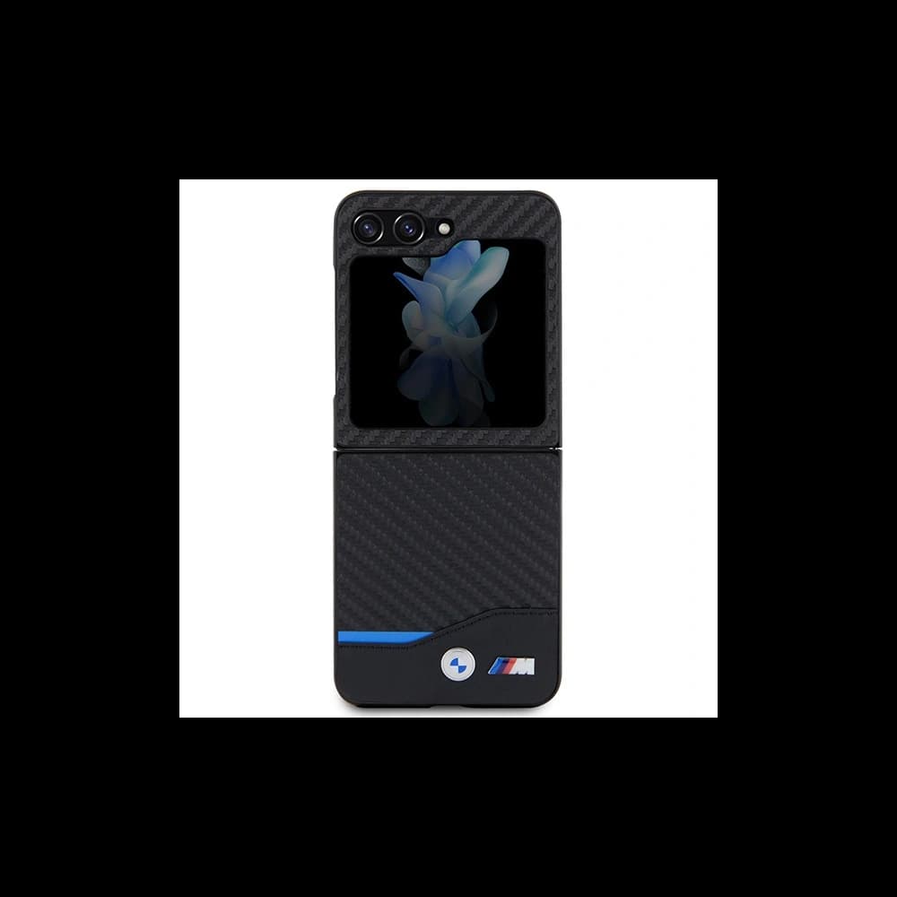 Case BMW BMHCZF522NBCK Samsung Galaxy Z Flip5 Leder Carbon schwarz/black - 2