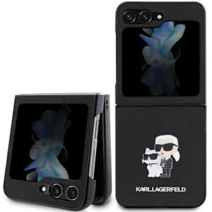 Case Karl Lagerfeld KLHCZF5SAKCNPK Samsung Galaxy Z Flip5 Hardcase Saffiano Karl&Choupette Pin schwarz/black