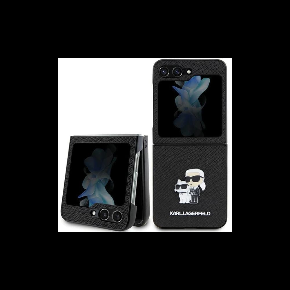Case Karl Lagerfeld KLHCZF5SAKCNPK Samsung Galaxy Z Flip5 Hardcase Saffiano Karl&Choupette Pin schwarz/black - 1