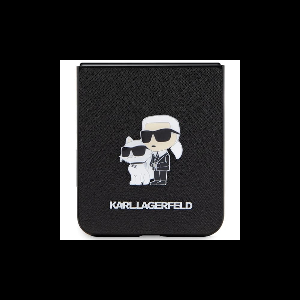 Case Karl Lagerfeld KLHCZF5SAKCNPK Samsung Galaxy Z Flip5 Hardcase Saffiano Karl&Choupette Pin schwarz/black - 5