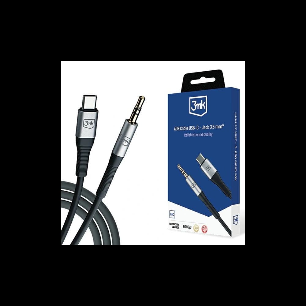 3MK AUX cable USB-C / jack 3.5mm 1m - 1