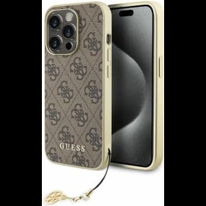 Case Guess GUHCP15XGF4GBR Apple iPhone 15 Pro Max Hardcase 4G Charms Collection braun/brown