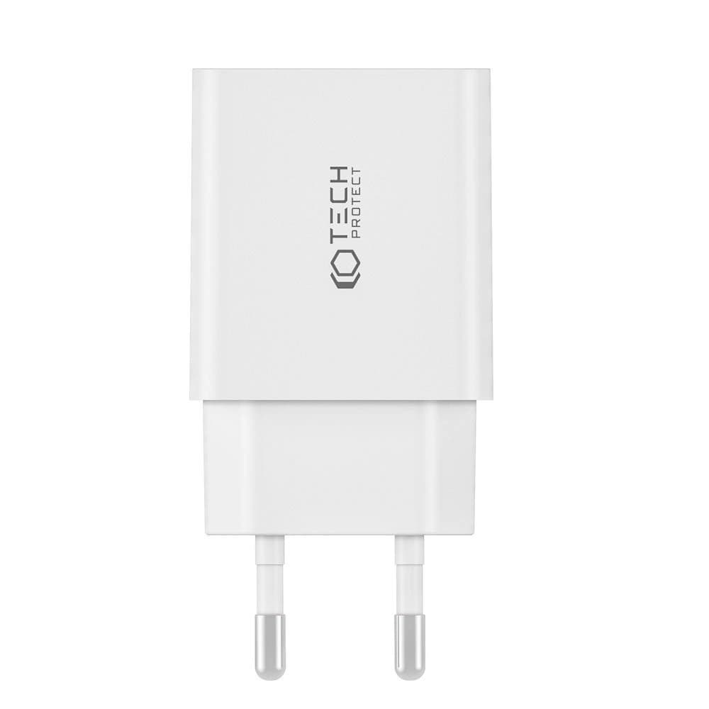 Tech-Protect C35W, 2xUSB-C, PD, 35W wall charger + USB-C cable white - 4