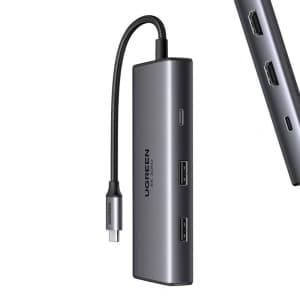 HUB UGREEN CM498 Adapter 6w1 USB-C / 2x USB-A 3.0, USB-C 3.0, 2xHDMI, PD