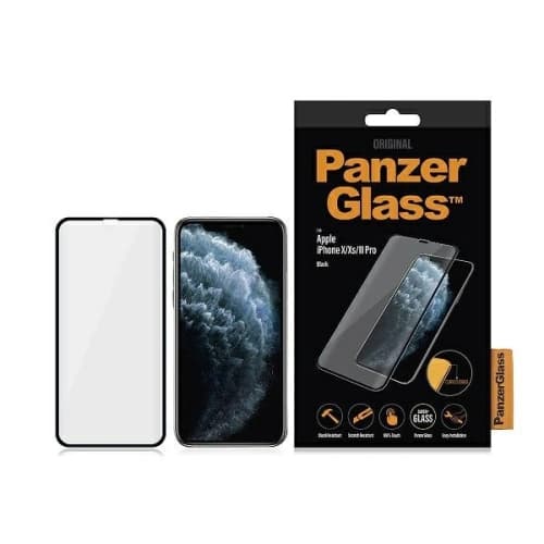 Gehärtetes Glas PanzerGlass Curved Super+ Apple iPhone X / XS / 11 Pro schwarz