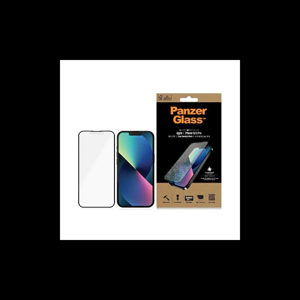 Gehärtetes Glas PanzerGlass E2E Anti-Glare Apple iPhone 13 / 13 Pro Case Friendly AntiBacterial MicroFracture schwarz - 1