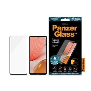 Gehärtetes Glas PanzerGlass E2E Mikroriss Samsung Galaxy A72 Case Friendly Antibakteriell schwarz