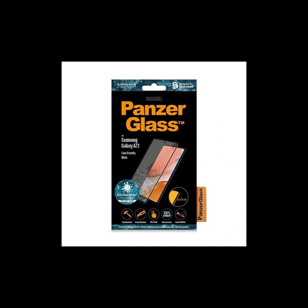 PanzerGlass E2E Microfracture Samsung Galaxy A72 Case Friendly AntiBacterial black - 3