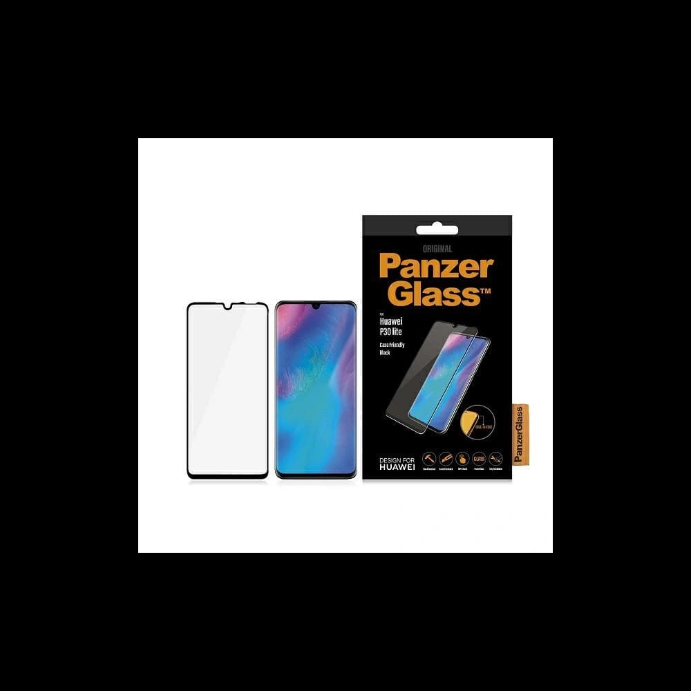 Gehärtetes Glas PanzerGlass E2E Regular Huawei P30 Lite Case Friendly schwarz - 1