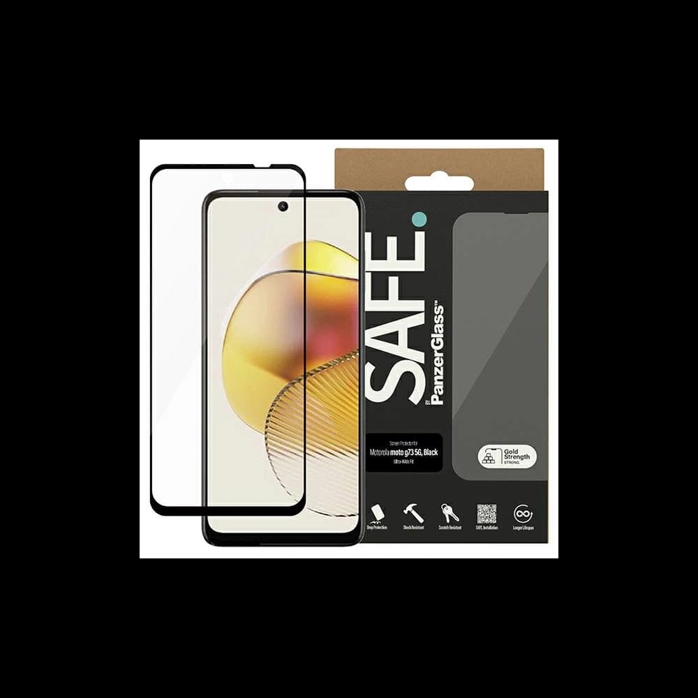 Gehärtetes Glas SAFE von PanzerGlass Motorola Moto G73 5G Bildschirm-Schutz Ultra-Wide Fit schwarz - 1