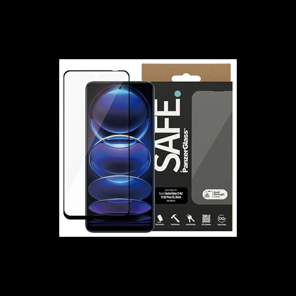Sicherheitsglas SAFE von PanzerGlass Xiaomi Redmi Note 12 4G / 12 5G / Poco X5 Bildschirmschutz Ultra-Breitpassform schwarz - 1