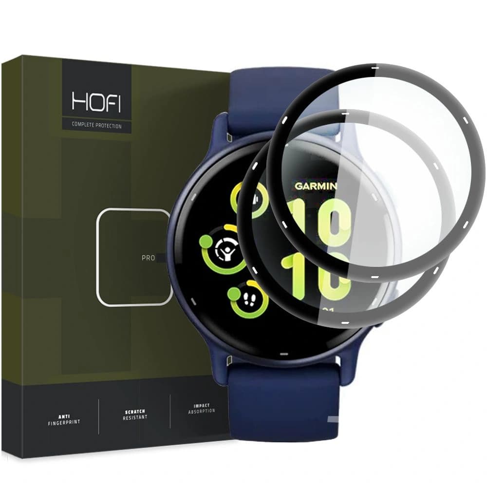 Hybriertes Glas Hofi Hybrid Pro+ Garmin Vivoactive 5 Schwarz [2 PACK] - 1