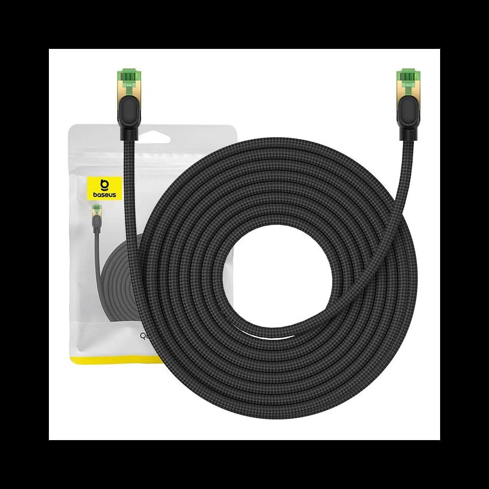 Netzwerkkabel Baseus im geflochtenen Kat. 8 Ethernet RJ45, 40Gbps, 10m (schwarz) - 1