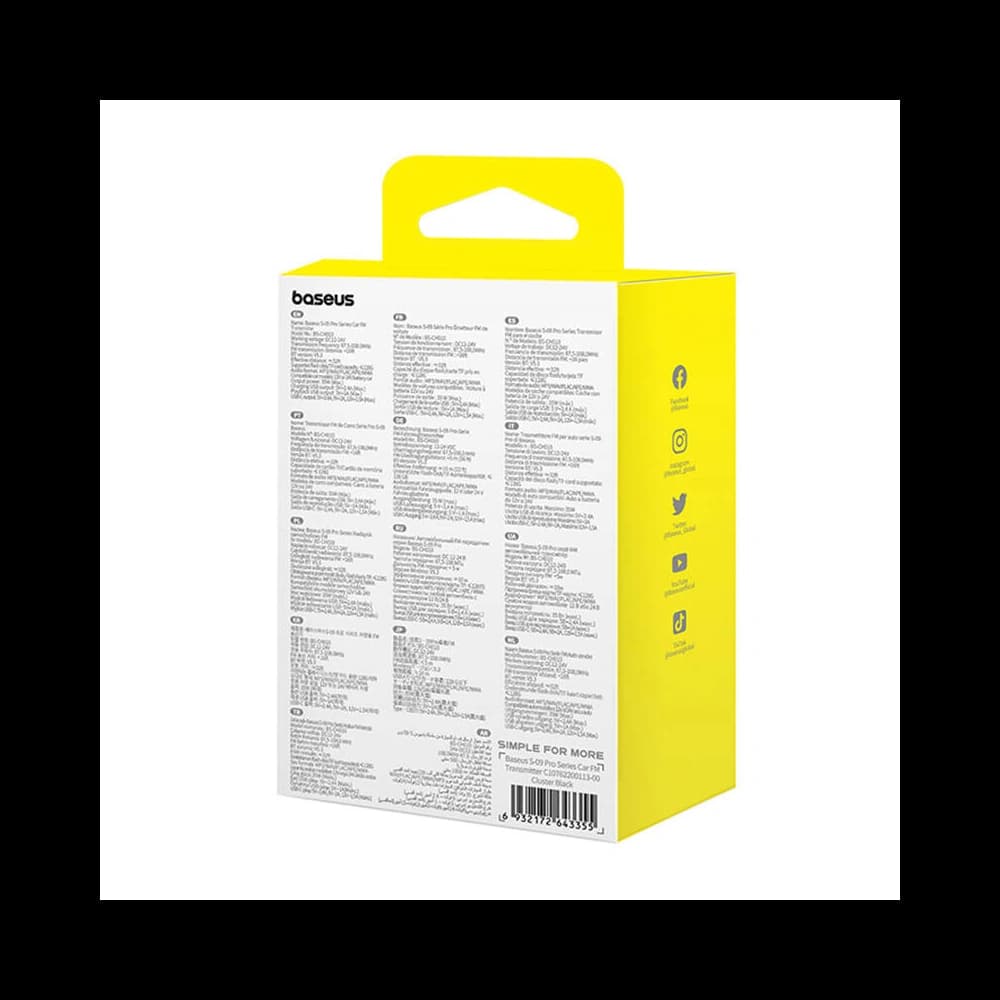 Baseus S-09 Pro Bluetooth 5.3 FM transmitter (black) - 7