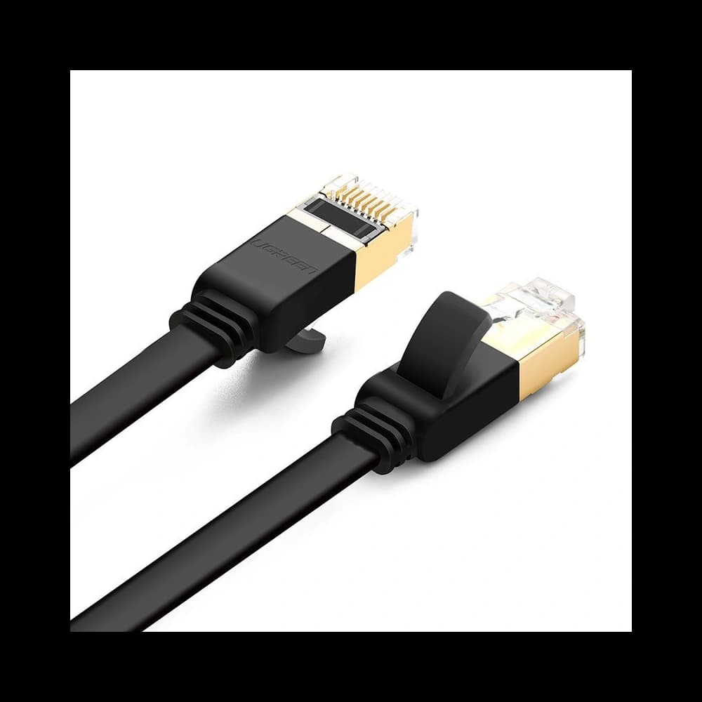 Flaches Netzwerkkabel UGREEN Ethernet RJ45 Cat.7 STP LAN 10Gbps 3m schwarz - 2