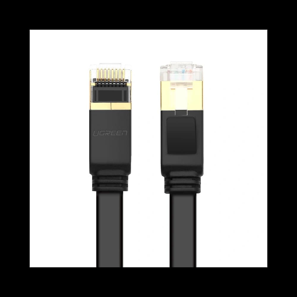 Flaches Netzwerkkabel UGREEN Ethernet RJ45 Cat.7 STP LAN 10Gbps 3m schwarz - 3