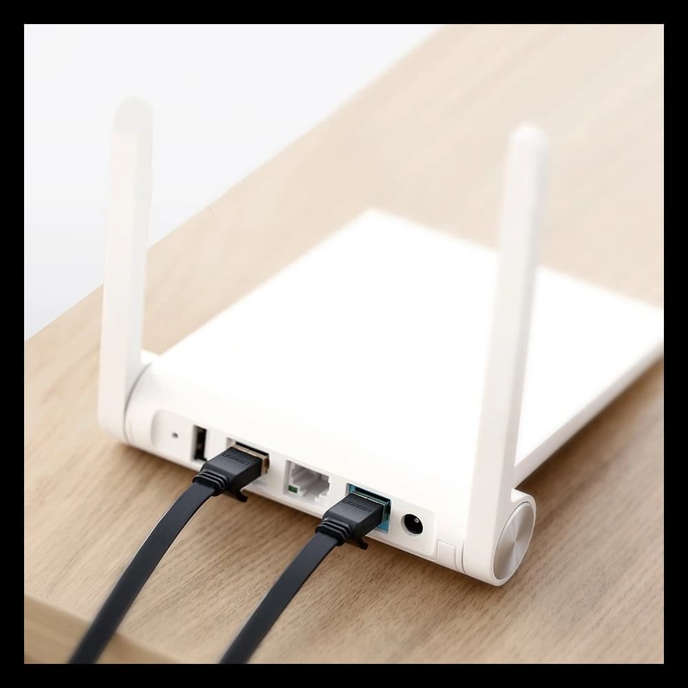 Flaches Netzwerkkabel UGREEN Ethernet RJ45 Cat.7 STP LAN 10Gbps 3m schwarz - 7