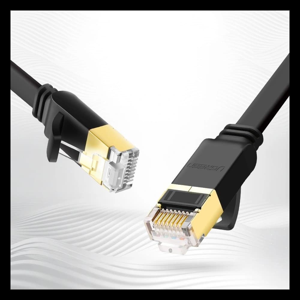 Flaches Netzwerkkabel UGREEN Ethernet RJ45 Cat.7 STP LAN 10Gbps 3m schwarz - 12