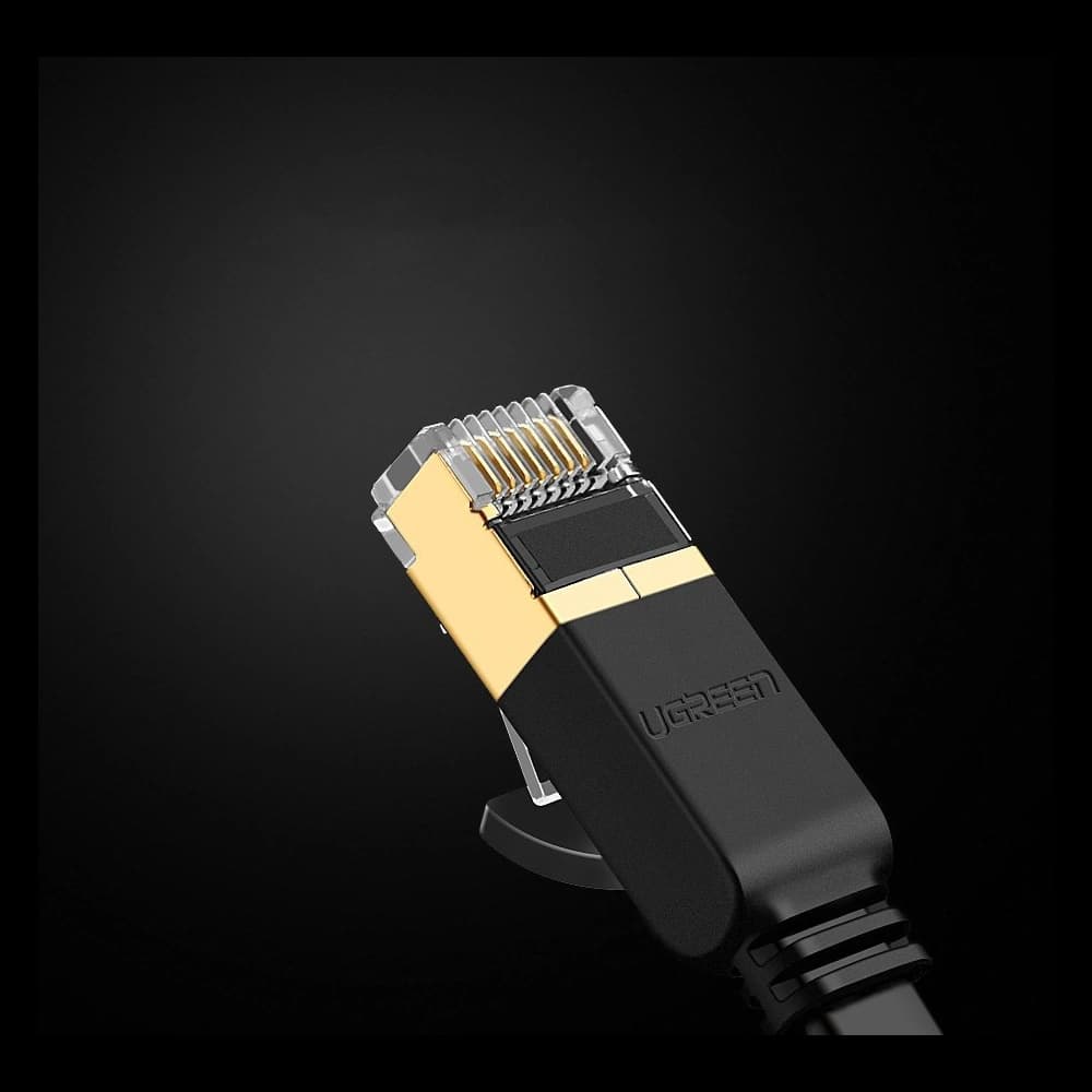 Flaches Netzwerkkabel UGREEN Ethernet RJ45 Cat.7 STP LAN 10Gbps 3m schwarz - 13