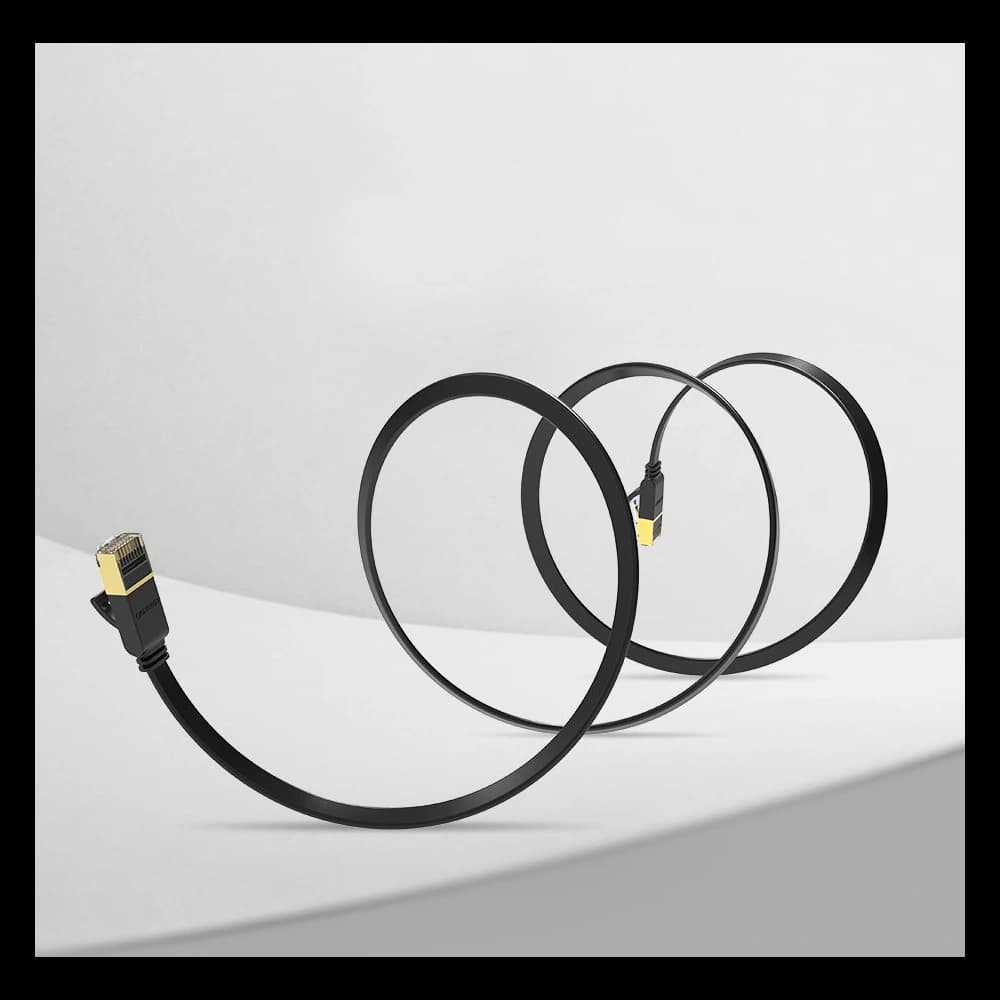 Flaches Netzwerkkabel UGREEN Ethernet RJ45 Cat.7 STP LAN 10Gbps 3m schwarz - 14