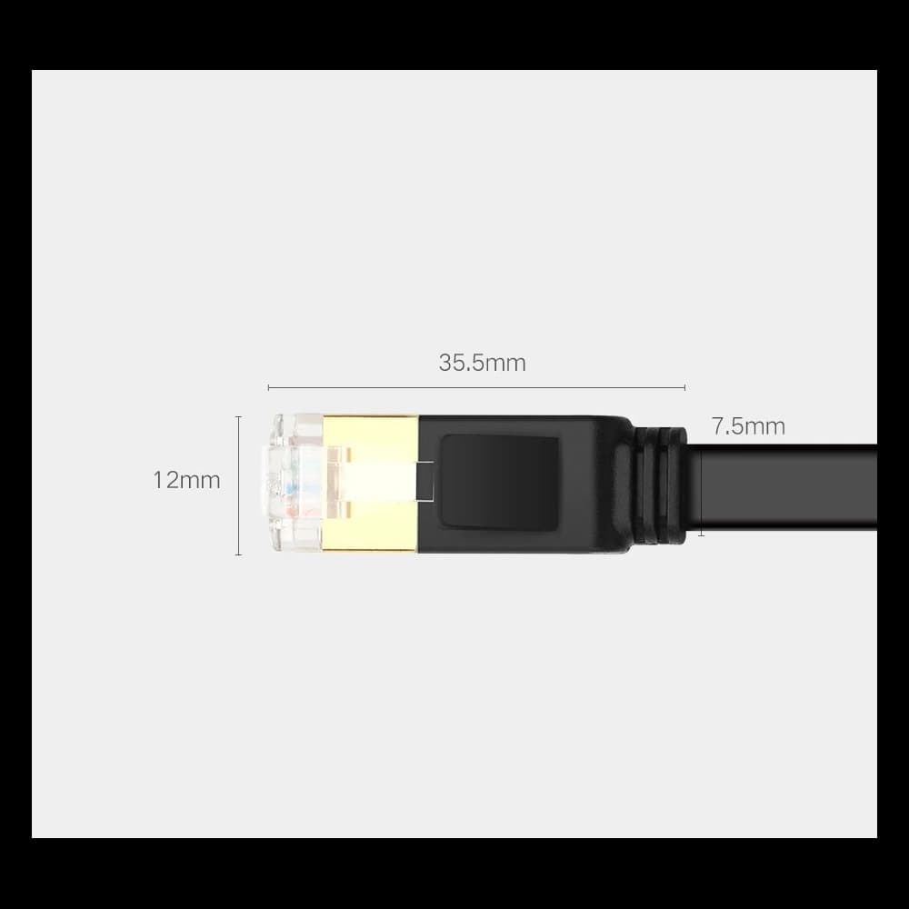 Flaches Netzwerkkabel UGREEN Ethernet RJ45 Cat.7 STP LAN 10Gbps 3m schwarz - 15