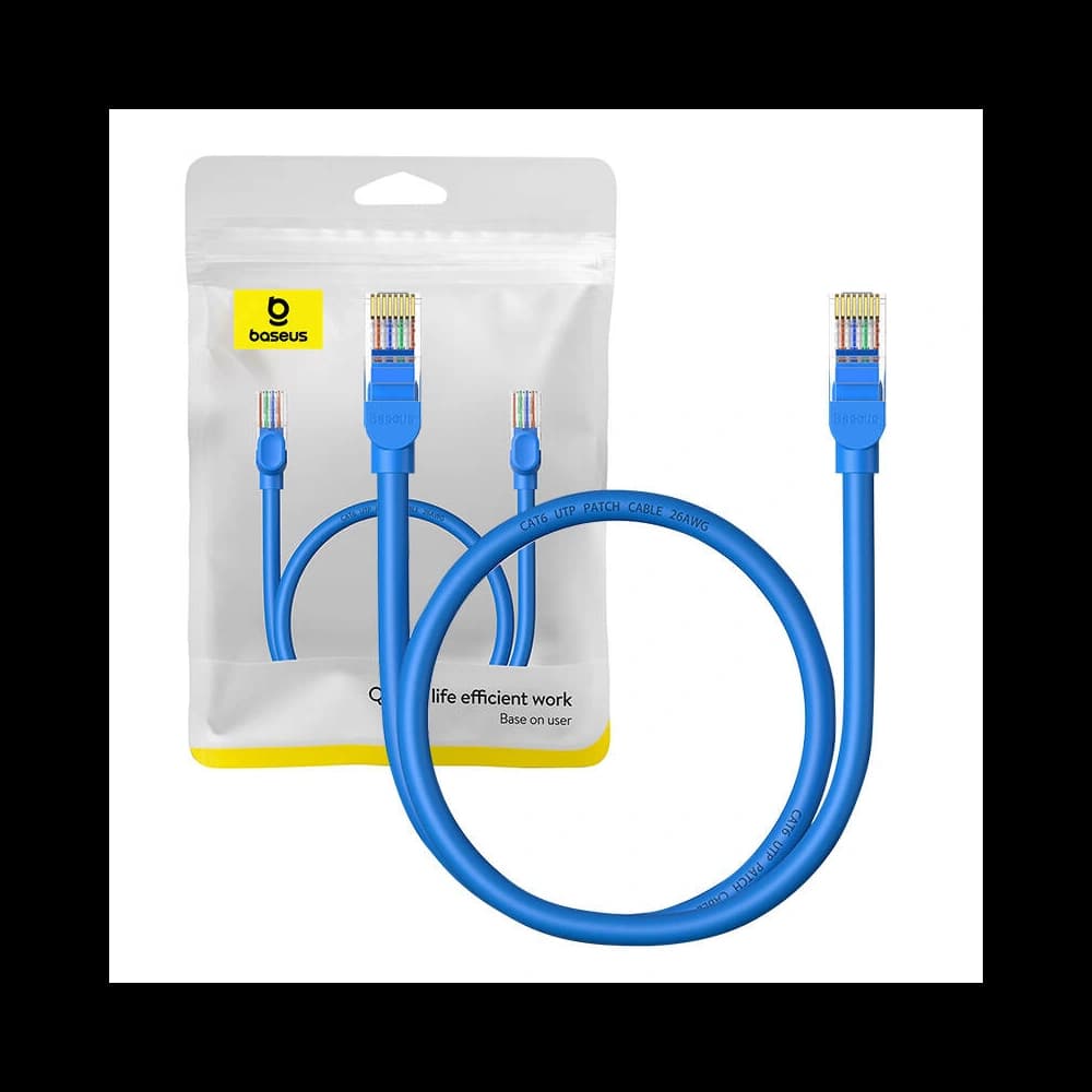 Baseus Ethernet RJ45 Cat.6 1000Mbps network cable 0.5m (blue) - 1