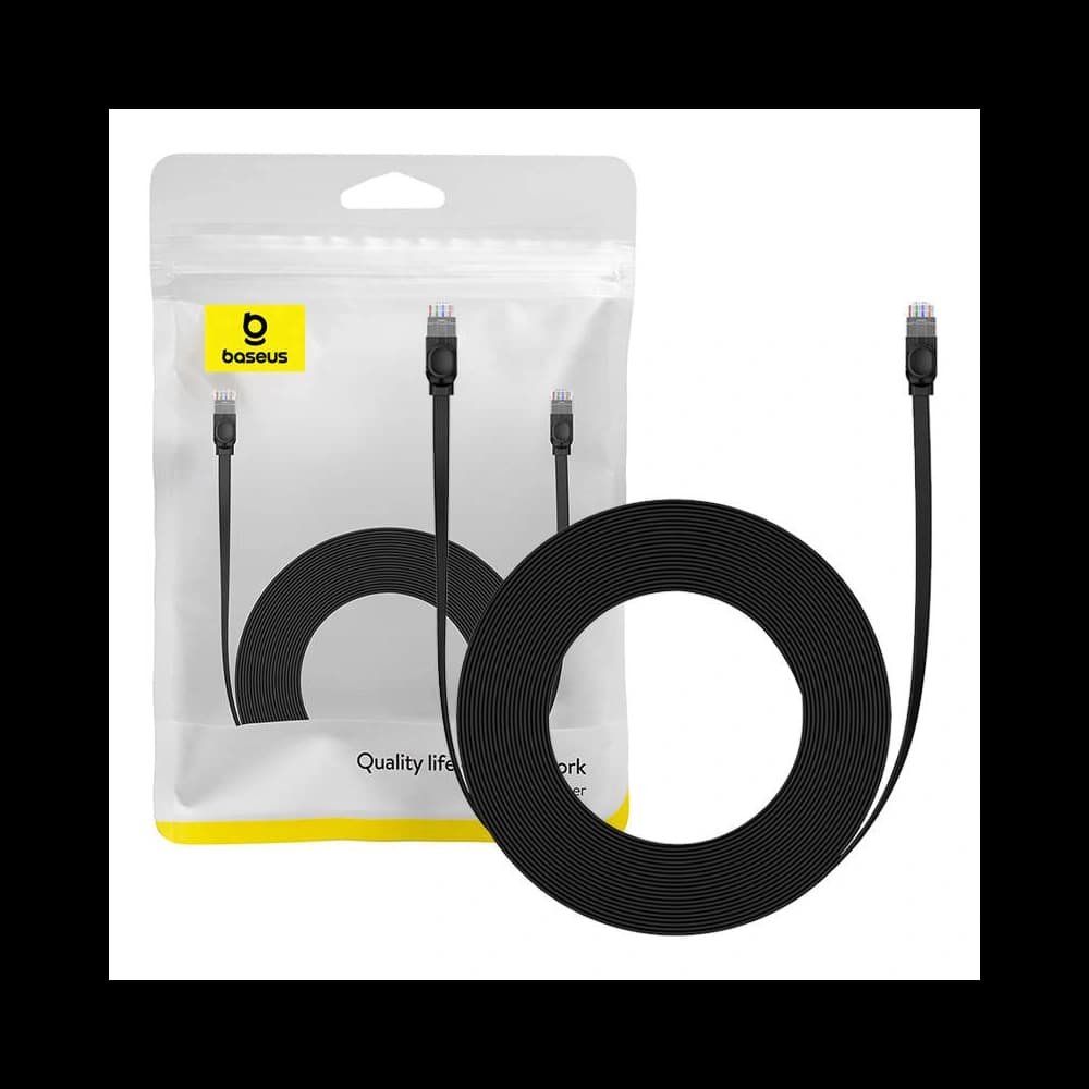 Netzwerkkabel Baseus Ethernet RJ45, Cat.6, 12 Meter (schwarz) - 1