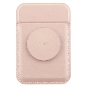 UNIQ Flixa magnetische Kartenbörse mit MagSafe-Ständer in Rosa/Blush Pink