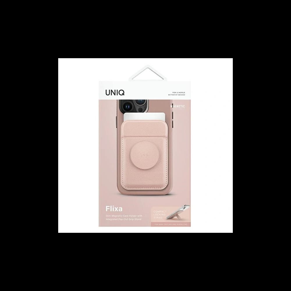 UNIQ Flixa magnetische Kartenbörse mit MagSafe-Ständer in Rosa/Blush Pink - 2