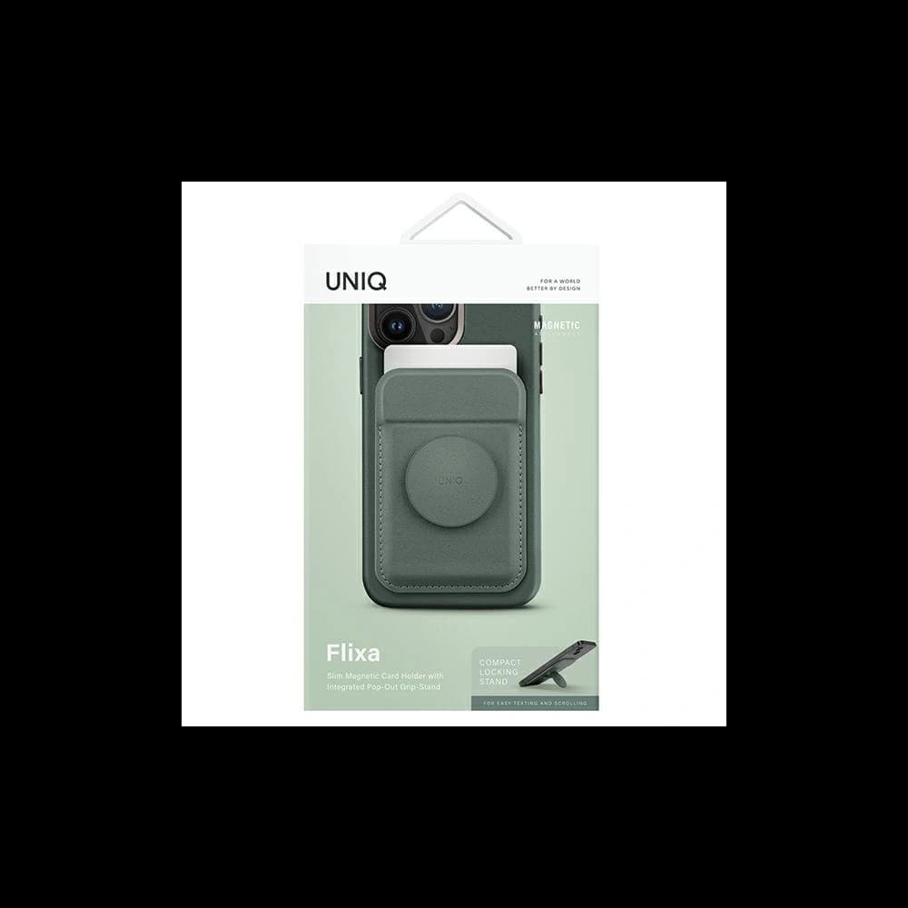 UNIQ Flixa magnetische Kartenbörse mit MagSafe-Ständer grün/lichengrün - 2