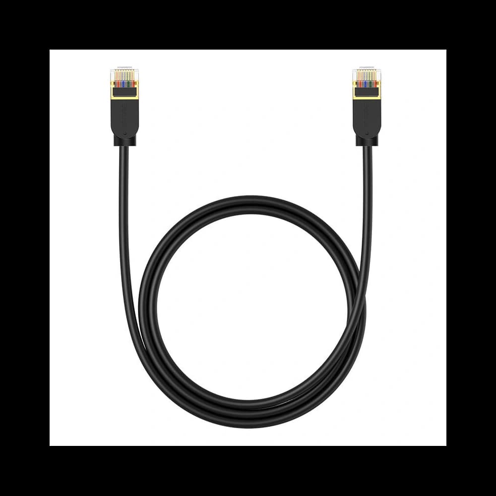 Netzwerkkabel Baseus High Speed, Ethernet RJ45, 10 Gbps, Cat.7, 1m (schwarz) - 1