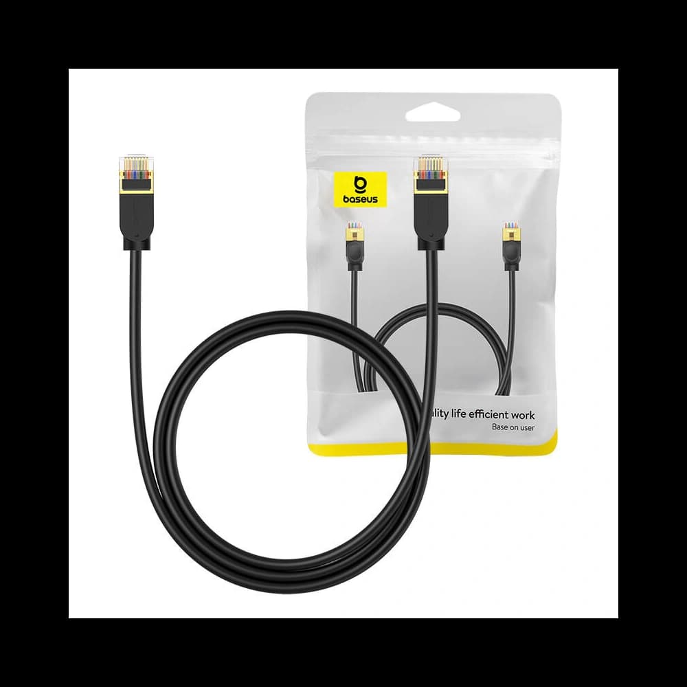 Netzwerkkabel Baseus High Speed, Ethernet RJ45, 10 Gbps, Cat.7, 1m (schwarz) - 9