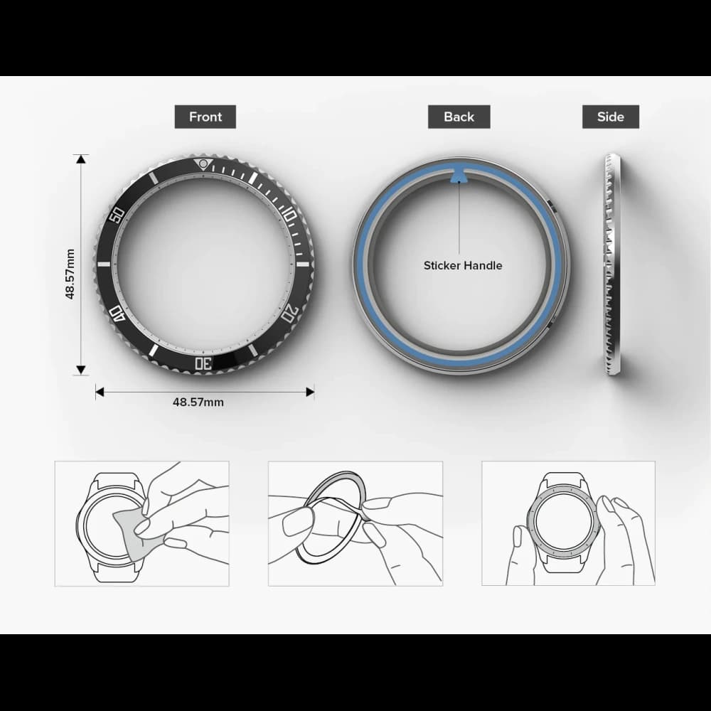 Überzug Ringke Bezel Styling 47-80 Samsung Galaxy Watch 6 Classic 47mm Edelstahl Silber - 6