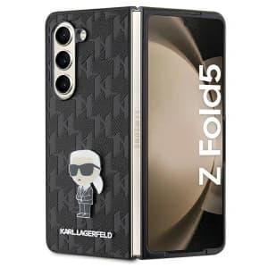 Case Karl Lagerfeld KLHCZFD5SAPKINPK Samsung Galaxy Z Fold5 Hardcase Saffiano Monogram Ikonik Pin schwarz/black