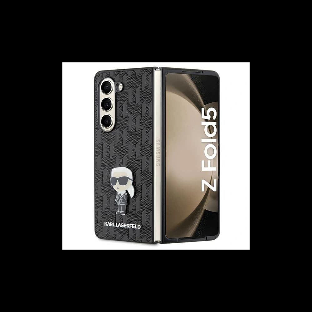 Case Karl Lagerfeld KLHCZFD5SAPKINPK Samsung Galaxy Z Fold5 Hardcase Saffiano Monogram Ikonik Pin schwarz/black - 1