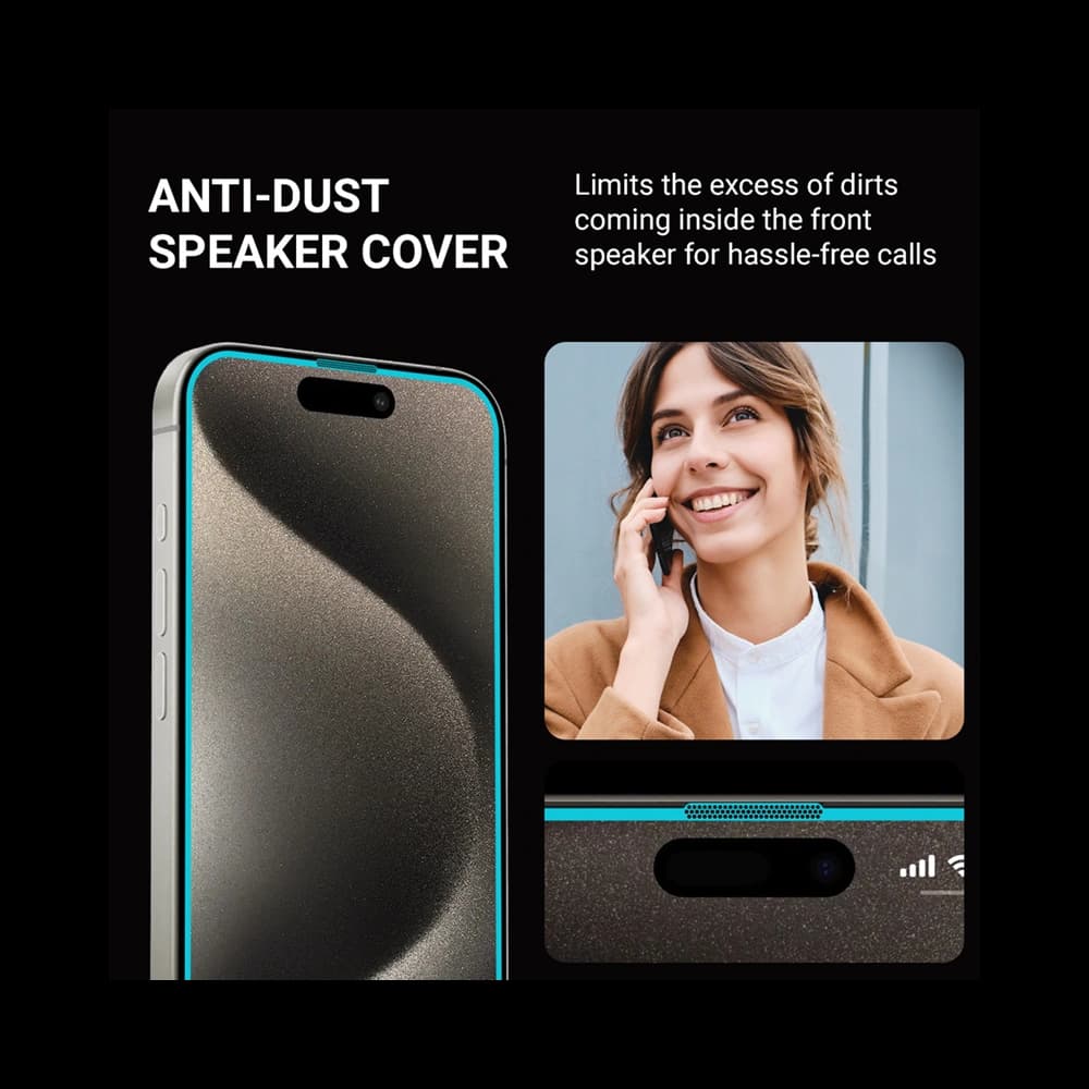 Gehärtetes Glas Crong Antibakterielles 3D Rüstglas Apple iPhone 15 + Montagerahmen - 4