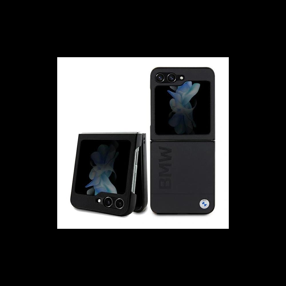 Case BMW BMHCZF5SLLBK Samsung Galaxy Z Flip5 Leder Heißprägung schwarz/black - 1