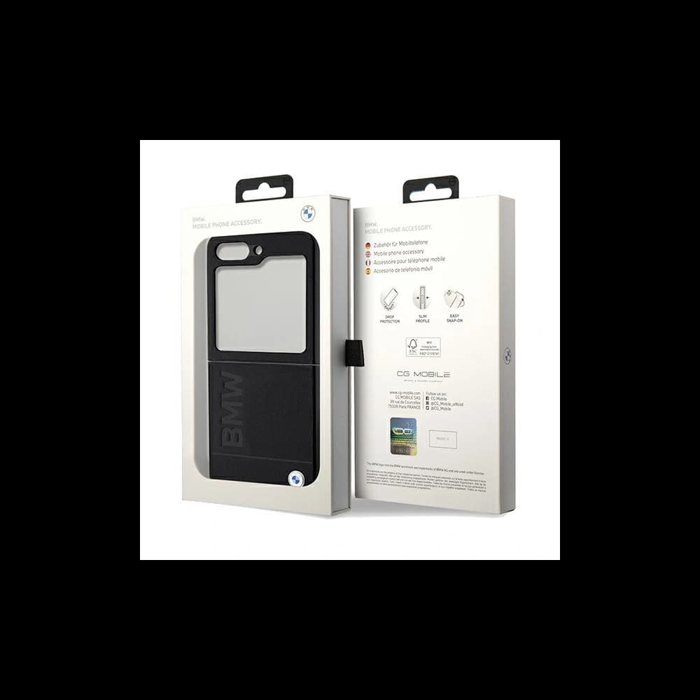 Case BMW BMHCZF5SLLBK Samsung Galaxy Z Flip5 Leder Heißprägung schwarz/black - 8